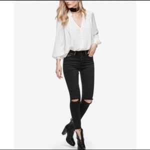 NEW Free People Payton Studded Skinny Black Jeans